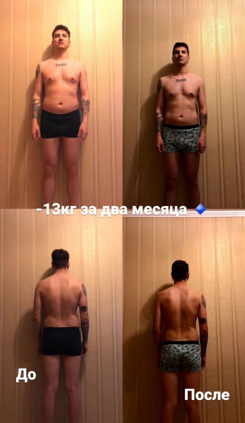 Результат тренировок в фитнес-клубе Champion Fitness